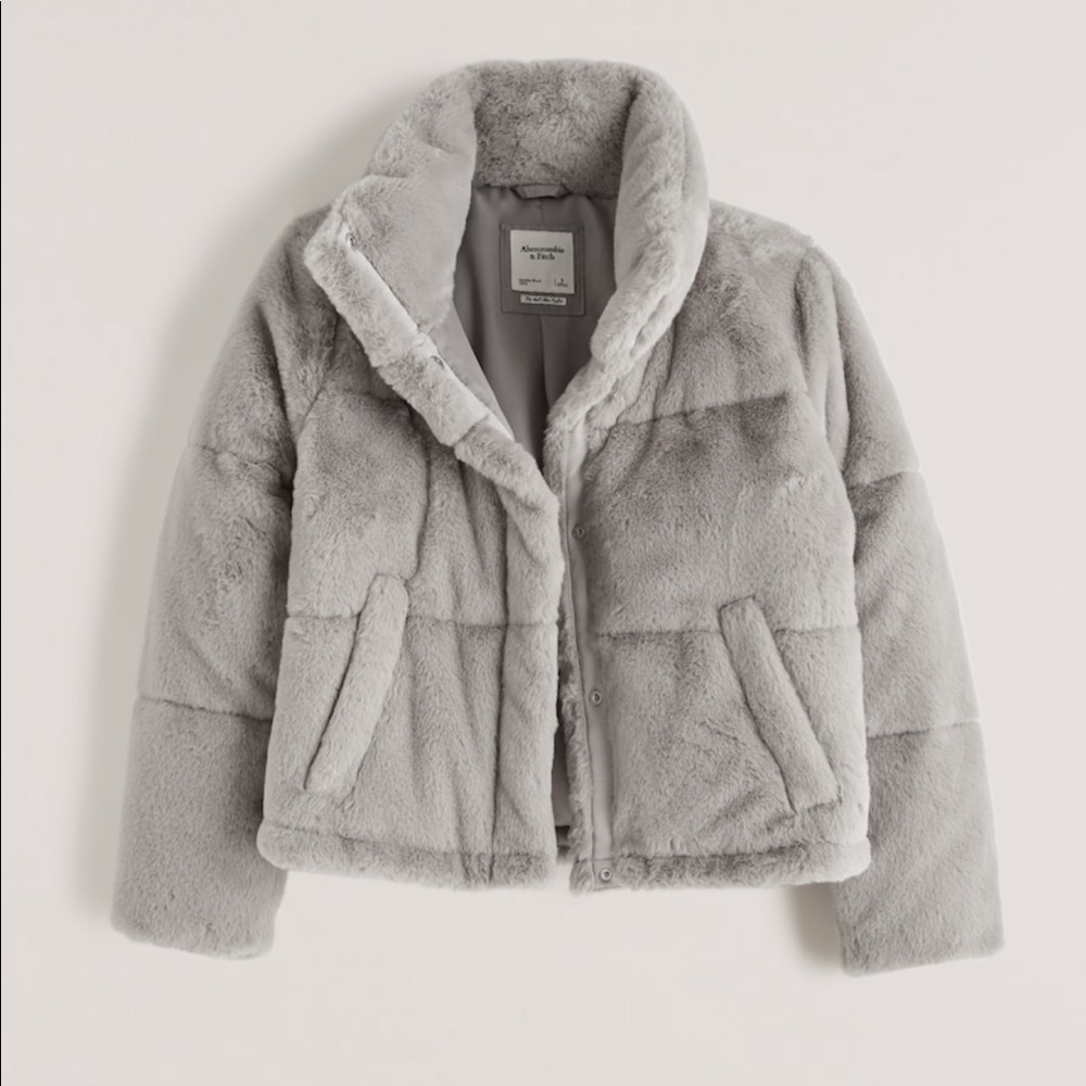 Faux fur mini puffer